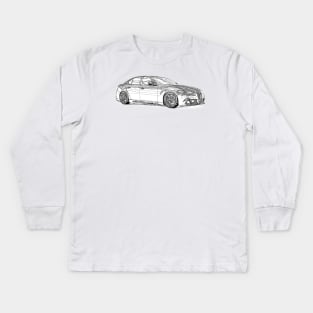 Alfa Romeo Giulia Quadrifoglio Custom Wireframe Kids Long Sleeve T-Shirt